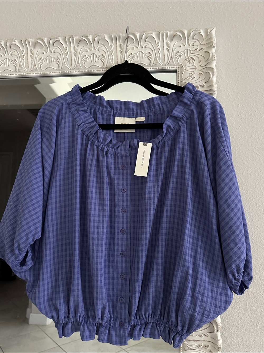 Anthropologie Button-Down Peasant Flowy Top